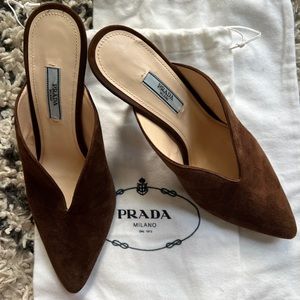 Prada Suede heel mule
